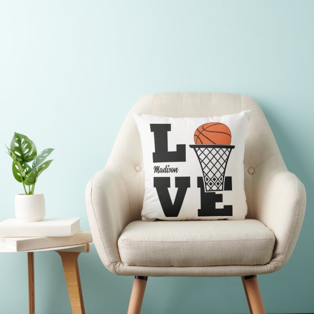 Coussin Nom personnalisé Basketball Love (Chaise)