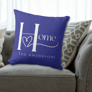 Coussin Nom personnalisé bleu Accueil