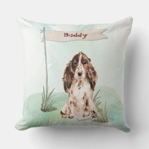 Coussin Nom personnalisé Brown Cocker Spaniel Animal Chien