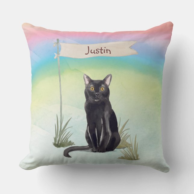 Coussin Nom personnalisé Chat Bombay Animal de compagnie (Recto)