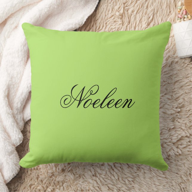 Coussin Nom personnalisé couleur chaux simple (Couverture)