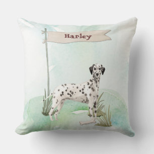 Coussin Nom personnalisé Dalmatien Animal familier Chien
