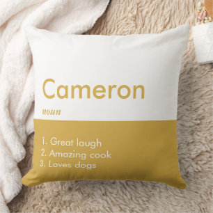 Coussin Nom personnalisé de couleur d'inscription modifiab