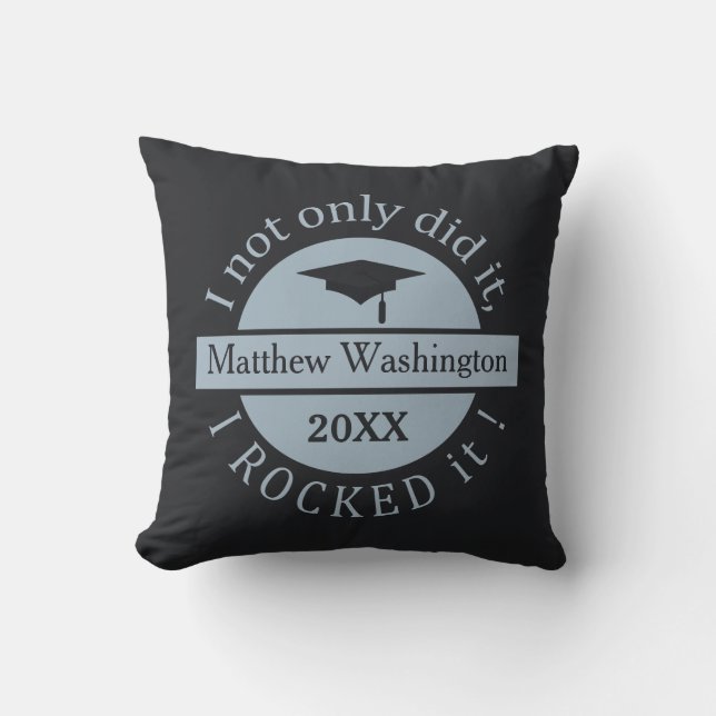 Coussin Nom personnalisé de la graduation et l'oreiller de (Recto)