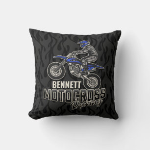 Coussin Nom personnalisé Dirt Vélo Rider Motocross Racing