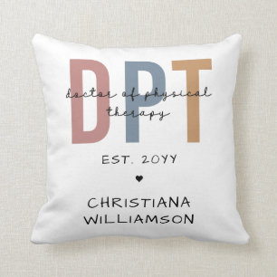 Coussin Nom personnalisé DPT Doctor of Physical Therapy