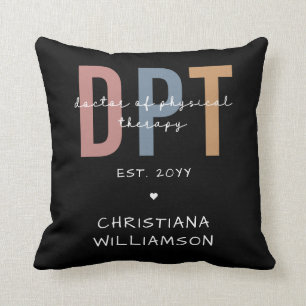 Coussin Nom personnalisé DPT Doctor of Physical Therapy
