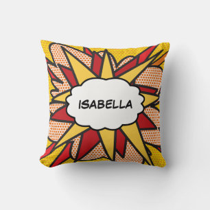 Coussin Nom personnalisé drôle moderne bande dessinée cool