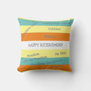 Coussin Nom Personnalisé Drôle Retraite Pas D'Horloge Tens