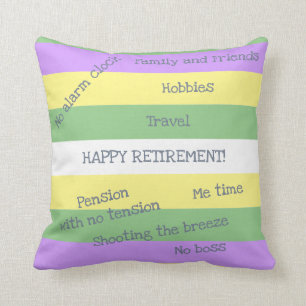 Coussin Nom Personnalisé Drôle Retraite Pas D'Horloge Tens