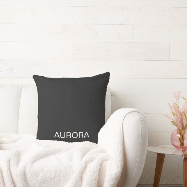 Coussin Nom personnalisé Elegant Jet Black - (Canapé)