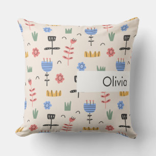 Coussin Nom personnalisé Enfants Motif mignon