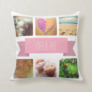 Coussin Nom personnalisé et Instagram photo