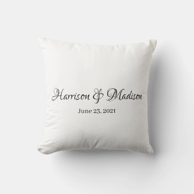 Coussin Nom personnalisé et Mariage de date (Recto)