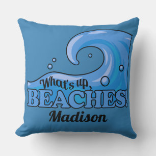 Coussin Nom personnalisé Funny Beach Wave lancer l'oreill