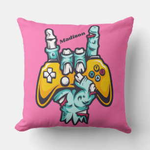 Coussin Nom personnalisé Gamer Zombie