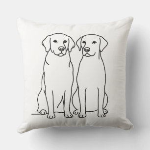 Coussin Nom personnalisé Golden Retriever & Labrador Minim