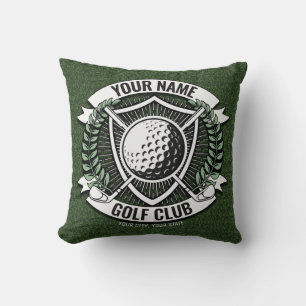 Coussin NOM personnalisé Golfer Golf Club Turf Clubhouse