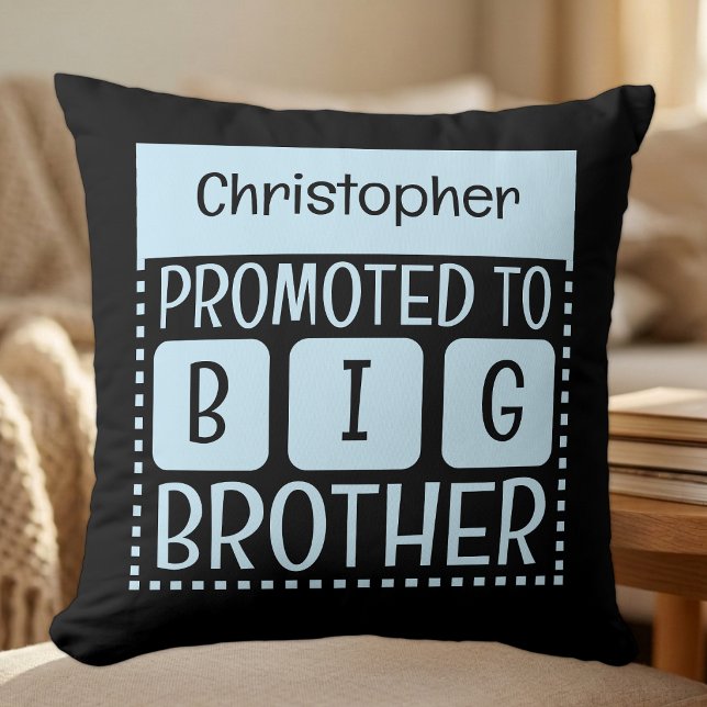 Coussin Nom personnalisé grand frère bleu (Créateur téléchargé)