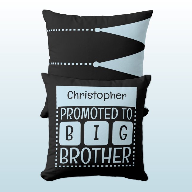 Coussin Nom personnalisé grand frère bleu (Créateur téléchargé)