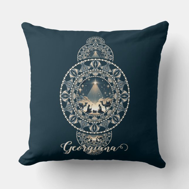 Coussin Nom personnalisé Holy Star of Wonder Ornamental Ma (Recto)