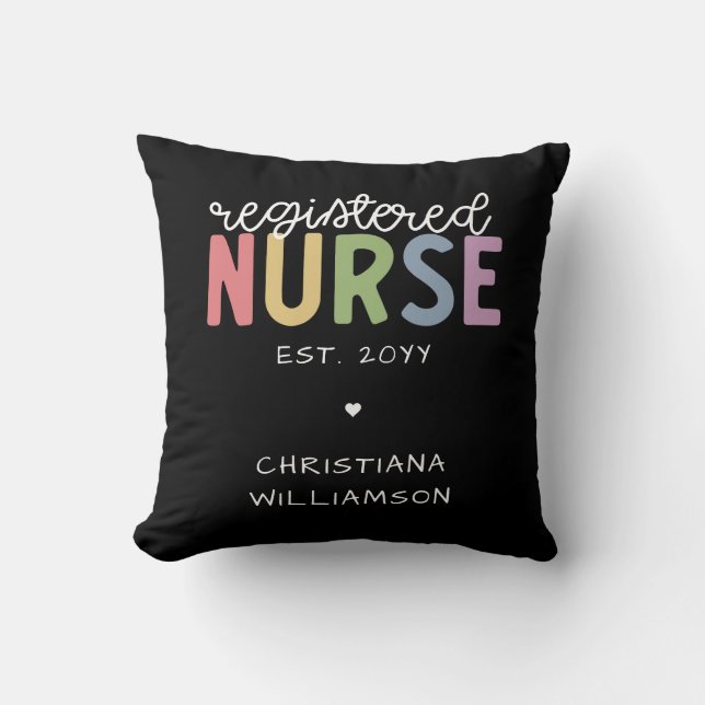 Coussin Nom personnalisé Infirmière inscrite infirmière in (Recto)