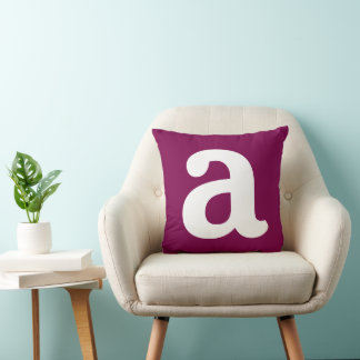 Coussin Nom personnalisé Initial Stylé Moderne Minimaliste