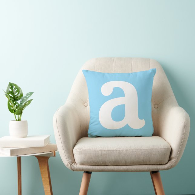 Coussin Nom personnalisé Initiale Élégant Moderne Minimali (Chaise)