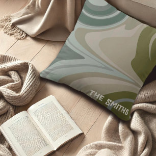 Coussin Nom personnalisé inspiré Camo Abstrait Moderne