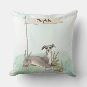 Coussin Nom personnalisé Italien Greyhound Animal Chien