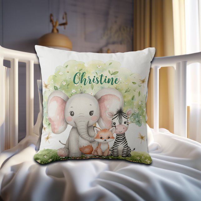 Coussin Nom personnalisé Jungle Animaux libellules (Créateur téléchargé)