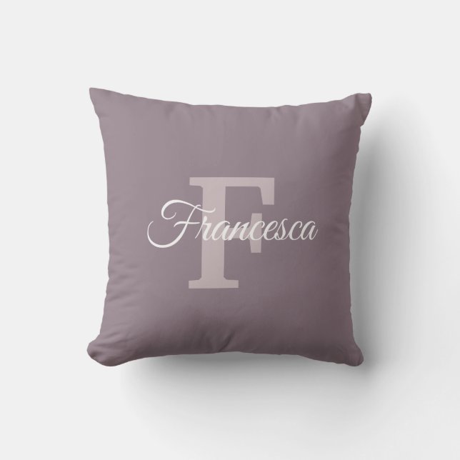 Coussin Nom personnalisé Lettre initiale F Script manuel m (Recto)