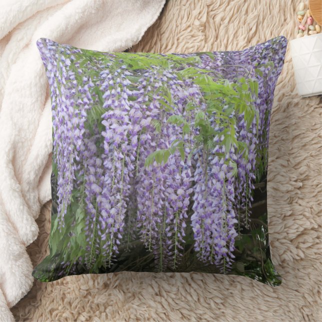 Coussin Nom personnalisé Mauve Purple Fleurs de bactéries (Couverture)