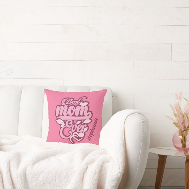 Coussin Nom personnalisé "Meilleure maman jamais" (Canapé)
