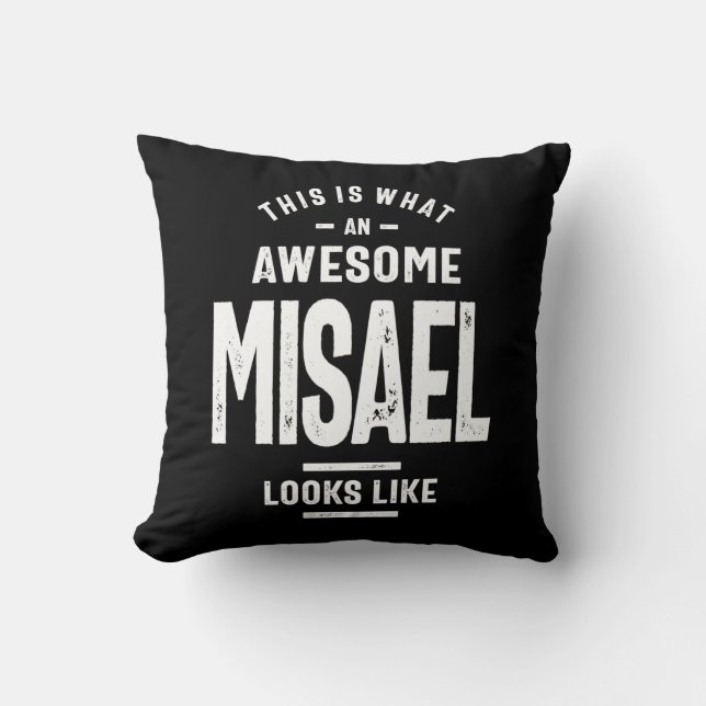 Coussin Nom personnalisé Misael Anniversaire (Recto)
