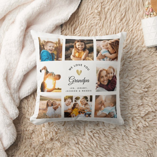 Coussin Nom Personnalisé Nous Vous Aimons Grand-Père Photo (Couverture)
