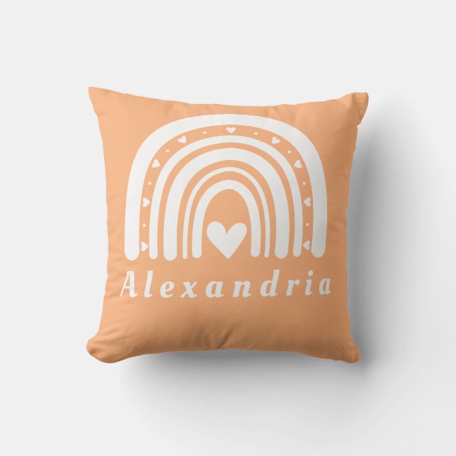 Coussin Nom personnalisé Pêche arc-en-ciel (Recto)