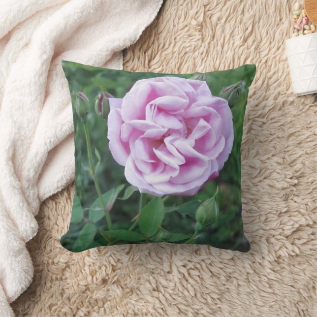 Coussin Nom personnalisé Purple Rose Rose Photo (Couverture)