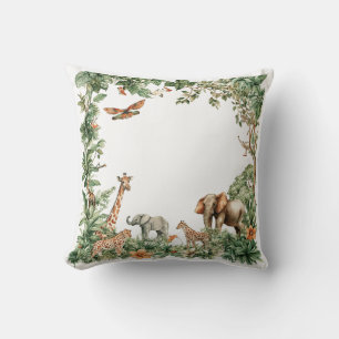 Coussin Nom personnalisé Safari Animaux Jungle