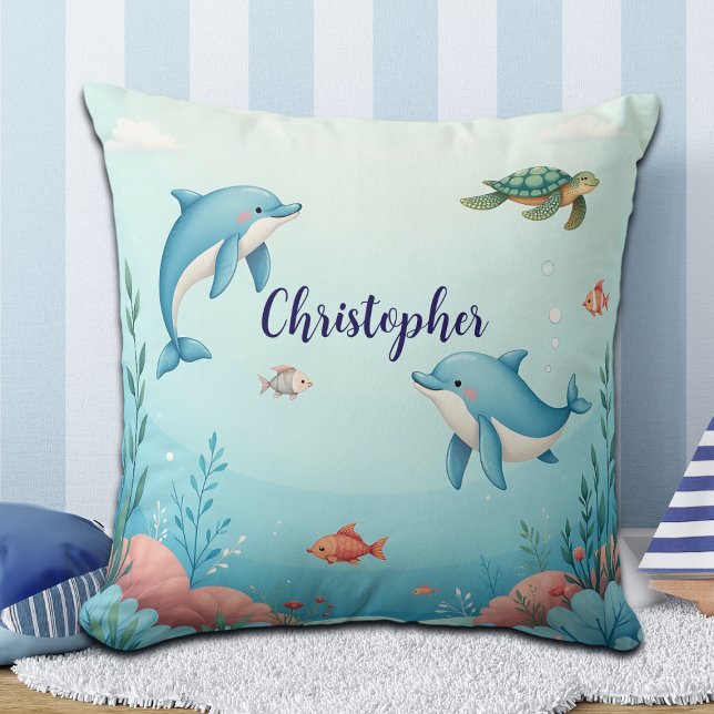 Coussin Nom personnalisé sous la mer (Créateur téléchargé)