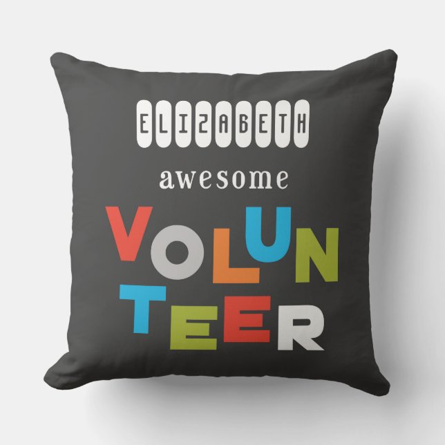 Coussin Nom personnalisé, Superbe reconnaissance des bénév (Recto)