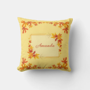 Coussin Nom personnalisé Yellow Autumn Keepsake