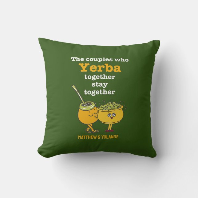 Coussin Nom personnalisé YERBA MATÉ Couples (Recto)