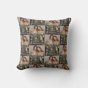 Coussin Nom photo élégant minimaliste pour l'anniversaire 