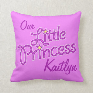 Coussin Nom pourpre de princesse d'étoile de filles et