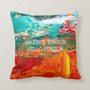 Coussin Nom Retraité Funny Adieu Tension Artsy Peint