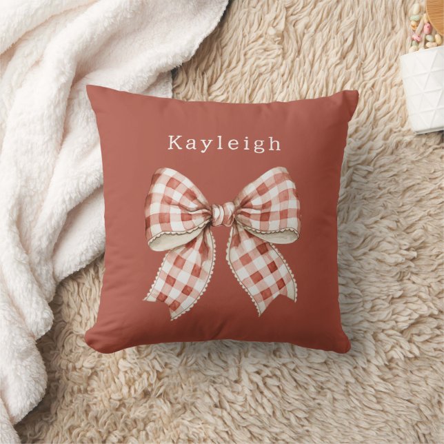 Coussin Nom Ruban Crème Rouge (Couverture)