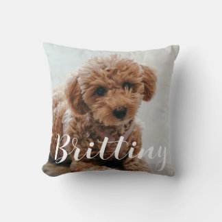 Coussin Nom simple moderne élégant chic de l'animal et ph