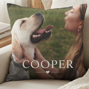 Coussin Nom simple moderne élégant chic de l'animal et pho