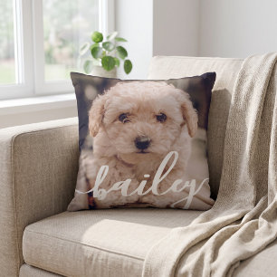 Coussin Nom simple moderne élégant chic pour animal de com